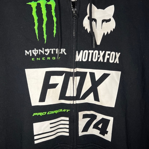 NWT Black Monster Energy Motocross zip up hoodie #motocross #y2k - Picture 1 of 6